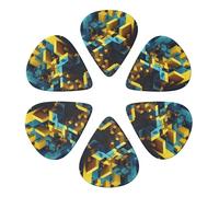 Custom Yellow Blue Guitar Picks Set of 6 for Acoustic Guitars Violin Ukulele Bass