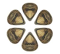 Custom Yellow Pattern Guitar Picks Set of 6 for Acoustic Guitars Violin Ukulele Bass