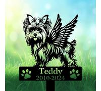Custom Yorkshire Terrier Grave Marker, Angel Yorkie Garden Stake, Yorkshire Terrier Memorial Gift, Loss of Yorkie, Dog Headstone, Pet Memorial Plaque, Personalised Name Sign