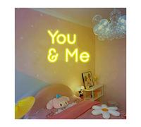 Custom You & Me Neon Signs For Bedroom Dimmable Acrylic Light Up Signs For Wedding,Valentine's Day,Wall Decor Gift(Lemon yellow,50x37.5CM)