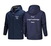 Custom Your Logo Jackets Personalized Text/Picture Waterproof Hoodie Windproof Jacket Men Fashion Outdoor Mountain Hiking Coat Color1,XL