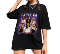 Custom Your Own Bootleg Rap Tee Shirts, Custom Your Text Vintage Shirt, Custom Graphic Tees, Personalized Bootleg Rap Shirts, Customized Gift for Couples/Dad/Mom/Friends Black
