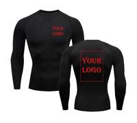 Custom Your Own Design Logo/Picture Compression Shirts Running Fitness Tight Sportswear Printed Gym Workout Sport Long Sleeve T-Shirt color1,L