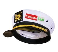Custom Your Owns Text Admiral Captain Yacht Boat Hat Snapback Gold Embroidery Anchor Skippers Cap Party For Men Women