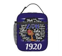 Custom Zeta Phi Beta Thermal Insulated Lunch Bag Greek Letter Resuable Lunch Box for Outdoor Camping Storage Food Tote Bags