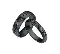 Custom4U 2pcs Matching Couple Rings Personalised for Men Women Endless Love Promise Engagement Ring Name Engraved Wedding Band Set for Him and Her (with Gift Box)