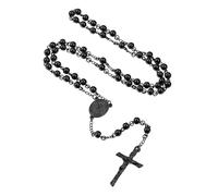 Custom4U Catholic Rosary Beads Saint Michael Rosary Necklace with Crucifix Miraculous Medal Rosemary Beads Prayer Gifts for Women Mother Grandma Wife