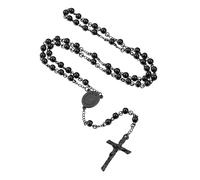 Custom4U Catholic Rosary Beads Virgin Mary Rosary Necklace with Jesus Crucifix Miraculous Medal Prayer Gifts for Women Mother Grandma Wife