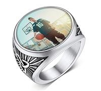 Custom4U Custom Photo Signet Rings for Women Engraved Wordings Wedding Band Ring