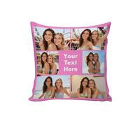 Custom4U Custom Pillow with Picture & Text Two-Sides Customized Photo Pillowcase Personalized Pillowcover Hoom Decor Love Gifts for Christmas Anniversary Wedding (Optional Pillow Insert)