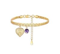 Custom4U Customized Initial Anklets for Women 14K Gold Plated Stunning Birthstone Anklet Waterproof Trendy Birthday Mothers Day Jewelry for Women Gifts