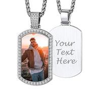 Custom4U Dog Tag Chains for Men Custom Necklace with Picture Chain with Picture Inside