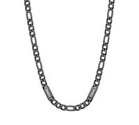 Custom4U Figaro Chain for Men Custom Name Necklace, 7mm Figaro Chain with 2 Names Personalised Stainless Steel Black Necklace for Men Jewelry Gifts for Dad Husband Father Family 20+2 Inches