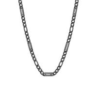 Custom4U Figaro Chain for Men Custom Name Necklace, 7mm Figaro Chain with 5 Names Personalised Stainless Steel Black Necklace for Men Jewelry Gifts for Dad Husband Father Family 24+2 Inches