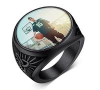 Custom4U Gents Rings Personalised with Photo Custom Engraving with Any Meaningful Text You Want