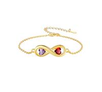 Custom4U Gold Plated Persaonalised Bracelet for Women,Text Engaved Chain Infinity Bracelets Jewellery Gifts for Mom Wife Her