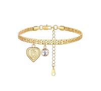 Custom4U Initial Anklets for Women Waterproof Gold D Initial Ankle Bracelets for Women Dainty Layered Letter Ankle Adjustable Foot Chain Summer Beach Jewelry