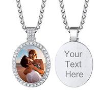Custom4U Jewelry with Picture Inside Custom Necklace Pendant Personalized Keepsake Chain