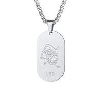 Custom4U Leo Necklace for Men-Boys Adjustable Constellation Pendant Necklaces