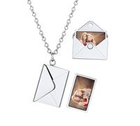 Custom4U Love Envelope Necklace with Message Personalized Free Lettering Locket Necklace for Women Envelope Locket Necklace Jewelry Gifts