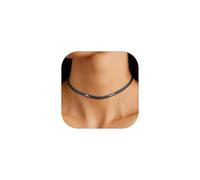 Custom4U Personalised 2 Name Necklace, Snake Black Chain Stainless Steel Customised Women Jewellery Everyday Birthday Christmas Gifts for Mothers Love One