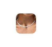 Custom4U Personalised 2 Name Necklace, Snake Silver Chain Stainless Steel Customised Women Jewellery Everyday Birthday Christmas Gifts for MothersLove One