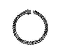 Custom4U Personalised Cuban Link Bracelet for Men, 7mm Width Custom Bracelet with 4 Names Black Bracelet for Men Name Engraved Stainless Steel Jewelry Gifts for Men Dad Fathers Day 21cm