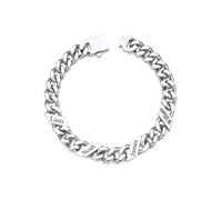 Custom4U Personalised Cuban Link Bracelet for Men, 7mm Width Custom Bracelet with 4 Names Silver Bracelet for Men Name Engraved Stainless Steel Jewelry Gifts for Men Dad Fathers Day 21cm