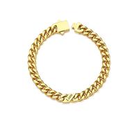 Custom4U Personalised Cuban Link Bracelet for Men, 7mm Width Custom Name Bracelet Gold Plated Stainless Steel Bracelet Name Engraved Wrist Chain Jewelry Gifts for Men Dad Fathers Day 19cm