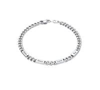 Custom4U Personalised Cuban Link Bracelet for Men, 7mm Width Stainless Steel Customized Chain with 4 Names Engraved Silver Bracelet Jewelry Gifts for Women Mom Wife 6.7 Inches Length