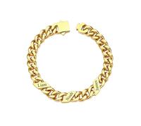 Custom4U Personalised Cuban Link Bracelet for Men, 9mm Width Custom Bracelet with 3 Names Gold Plated Bracelet with Name Engraved Stainless Steel Jewelry Gifts for Men Dad Fathers Day 7.4 Inches