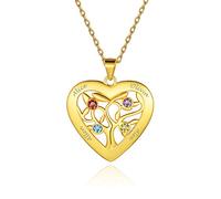 Custom4U Personalised Gold Family Tree of Life Necklace Gifts for Mum Grandma Daughter Nana-Customised Birthday Pendant Jewelry Gifts for Women Mothers Day Christmas
