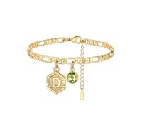 Custom4U Personalised Initial Anklets for Women Waterproof Gold D Initial Ankle Bracelets for Women Dainty Layered Letter Ankle Adjustable Foot Chain Summer Beach Jewelry