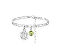 Custom4U Personalised Initial Anklets for Women Waterproof Silver D Initial Ankle Bracelets for Women Dainty Layered Letter Anklet Adjustable Foot Chain Summer Beach Jewelry
