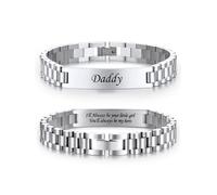 Custom4U Personalised Medical Alert Bracelets for Men Women 8.2 Inches | 15mm Width,Sliver,Adjustable Custom Picture Engraved ID Bracelet for Family Daily Wear