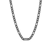 Custom4U Personalised Name Figaro Chain for Men, Custom Name Necklace Stainless Steel 7mm Figaro Chain Black Necklace for Men Jewelry Gifts for Dad Husband Father Grandfather Family 20+2 Inches