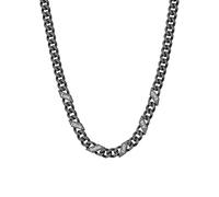 Custom4U Personalised Name Necklace for Men Women, 5mm Black Customised Cuban Chain, 6 Names Engraved Stainless Steel Hypoallergenic 16"+2" Chain Family Jewelry for dad mum Birthday Gift