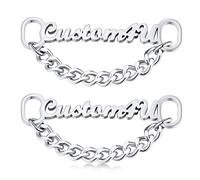 Custom4U Personalised Shoe Buckle Custom with Any Name Engraved Stainless Steel Shoe Decoration Charms
