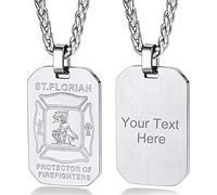 Custom4U Personalised St Christopher Pendant Necklace for Men Boys,Travel's Prayer Protection Jewellery Gifts for Men Boys,St.Christopher/Michael/Florian Choices (with Gift Box)