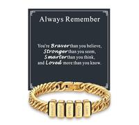 Custom4U Personalized Cuban Link Bracelet for Men, Stainless Steel 18K Gold Plated 1-8 Names Engravable Customizable Chain Bracelet Jewelry Gifts for Men Dad Husband Father