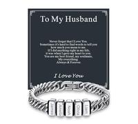 Custom4U Personalized Cuban Link Bracelet for Men, Stainless Steel Bracelets for Couples 1-8 Names Engraved Custom Wrist Chain for Men Jewelry Gifts for Man Husband