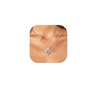 Custom4U Personalized Necklace for Women, Gold/Silver Projection Necklace Heart Pendant with Photo Inside, Brass 40+5cm Chain Jewellery Gift for Mom Daughter Wife in Birthday Anniversary