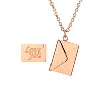 Custom4U Rose Gold Locket for Women and Girls Envelope with Secret Message Engraved Love Envelope Necklace Present for Couples Family Best Friend