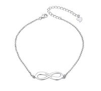 Custom4U Silver Anklet for Women 8.5''+2'' inch Adjustable Ankle Bracelet Personalised Anklets for Women Infinity Anklet