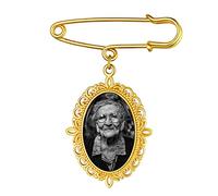 Custom4U Wedding Boutonniere Photo Charm Photo Brooch Pin Lapel Mother of The Bride Groom with Photo Resizing Software Memorial Wedding Bouquet Charm