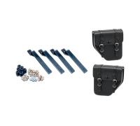 CustomAcces Ibiza (With Metallic Plate) Saddle Bags incl. Supports Black