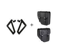 CustomAcces Ibiza (Without Metallic Plate) Both Sides Saddle Bags incl. Supports Black