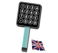 Customark Limited Matrix Array 4x4 Membrane Switch 16 Key Keypad Keyboard compatible with Arduino/Raspberry Pi - Pack of 1 UK Manufactured Keypad Including Data Sheet (P/NO. CUS16KMSK1)
