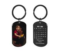 Customaster Personalised Keyring with Photo Custom Keychian with Text Engraved Keyring Gift for Birthdays, Mother's Day, Father's Day, Anniversaries,Christmas