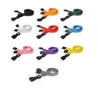 Customcard ltd 10 x Mixed Colours Neck Lanyard For ID Badges with Safety Breakaway Clip